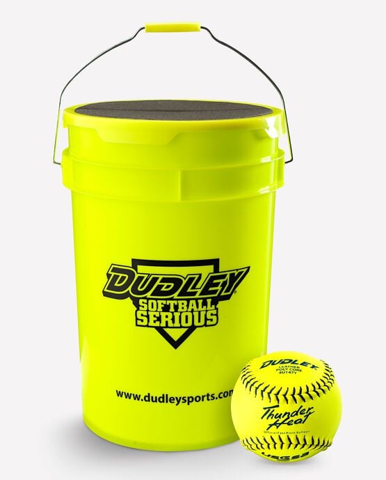 Softball Bucket of USSSA Thunder Heat Fastpitch Game Softballs 